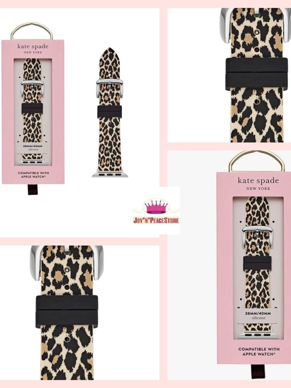 NIB Kate Spade Leopard Apple Watch Samsung Galaxy Watch Band Strap 38/40/41mm